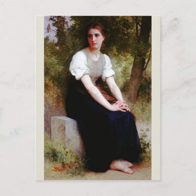 Song of the Nightingale by Bouguereau Postcard (Front)