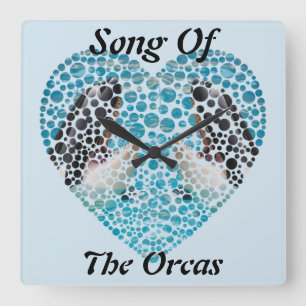 Song Of The Orcas, Square Wall Clock