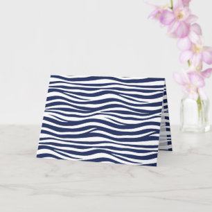 Song of the Sea Navy Blue Nautical Flowing Waves Card