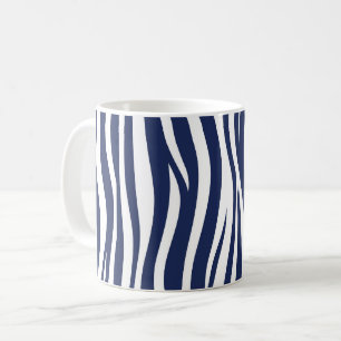 Song of the Sea Navy Blue Nautical Flowing Waves Coffee Mug