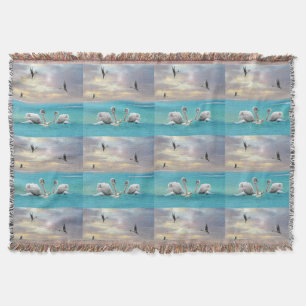 Song Of The White Swan,   Throw Blanket