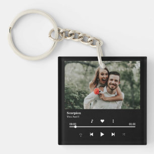 Song Player Couple Anniversary Key Ring