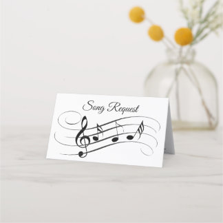 Song Request Folded Wedding Place Card