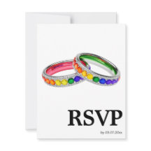 🌈 Song request LGBTQ Rainbow Rings RSVP Card