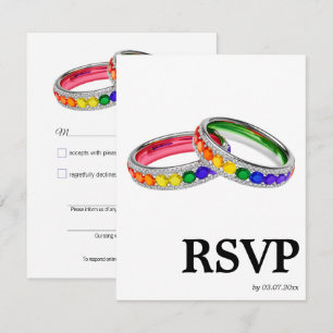 🌈 Song request LGBTQ Rainbow Rings RSVP Card