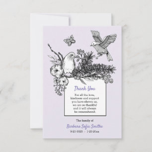 Songbird  Bereavement Thank You Card
