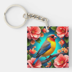 🐦 Songbird Floral Nature Design For Garden Lovers Key Ring