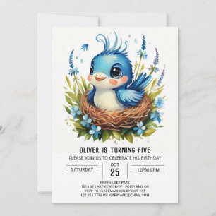  Songbird Forest Nest Bird Birthday Invitation