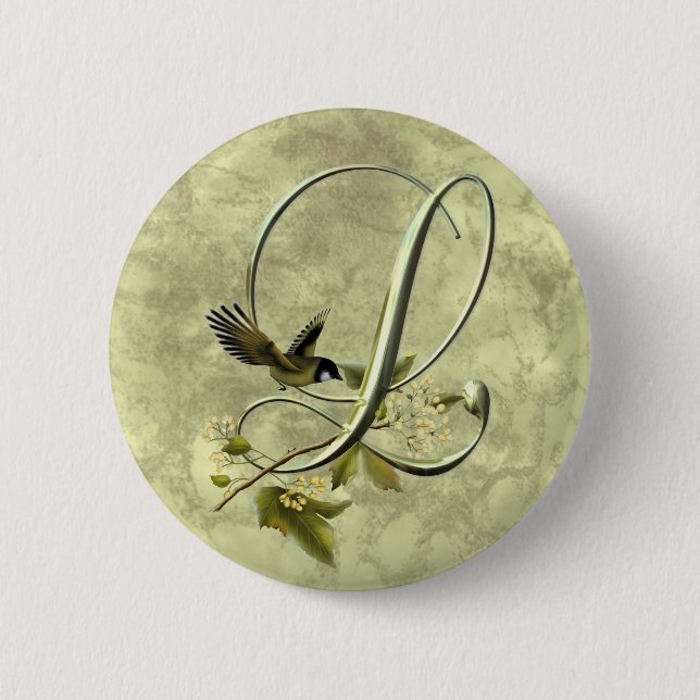 Songbird Initial L 6 Cm Round Badge (Front)