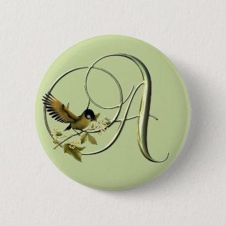 Songbird Initials A 6 Cm Round Badge