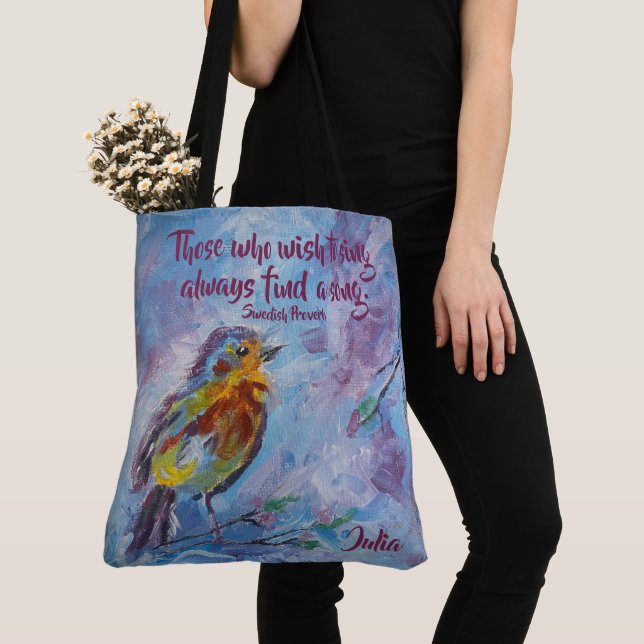 "Songbird of Hope" Tote (large) (Close Up)