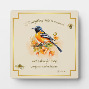Songbird Oriole Plaque Ecclesiastes 3