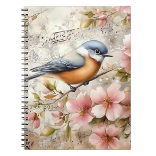 Songbird Pink Blossoms Notebook