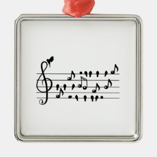 Songbird Treble Clef Art Metal Tree Decoration