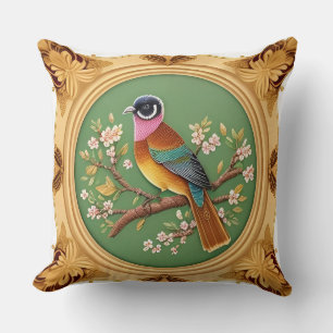 🌿 Songbirds Floral Nature Living Room Decor Cushion