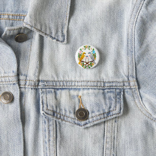 Songbirds in Bloom: A Beaded Symphony of Nature an 3 Cm Round Badge