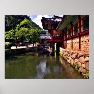 Songgwangsa Temple Bridge, South Korea Poster