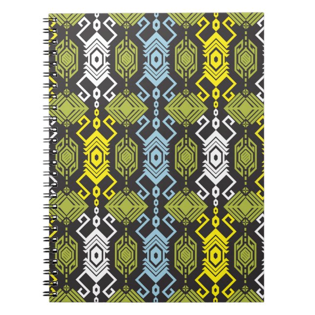 Songket Tenun Geometric Seamless Pattern with Crea Notebook (Front)