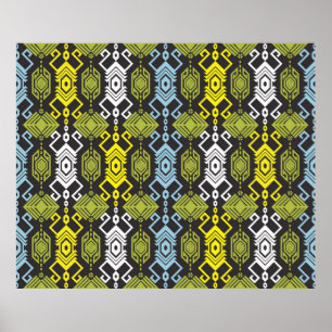 Songket Tenun Geometric Seamless Pattern with Crea Poster
