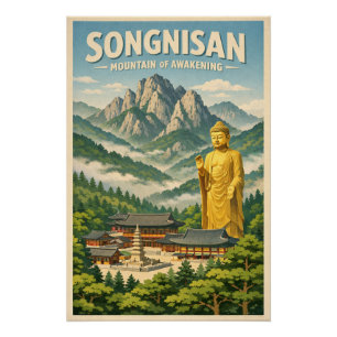 Songnisan Mountain, South Korea, in a classic  Poster