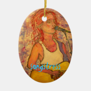 songstress art design ceramic tree decoration