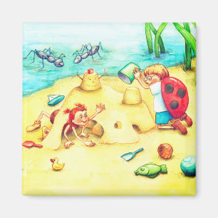 Sonia the Spider and Kai the Ladybug in August Magnet