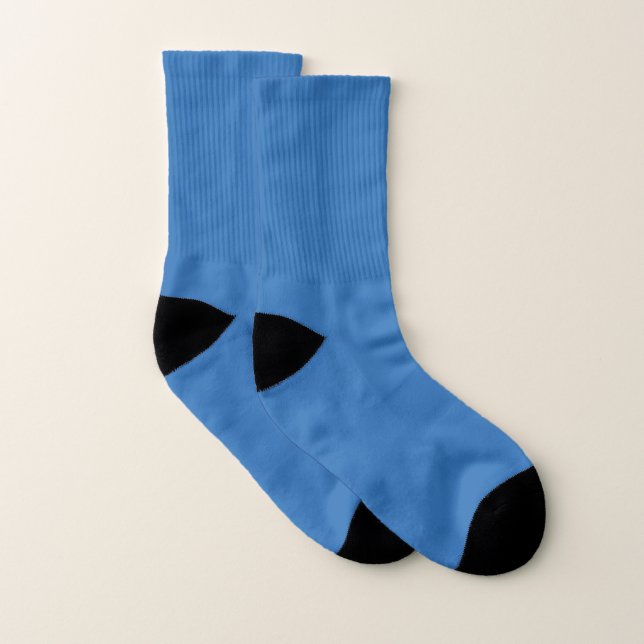 Sonic Blue Solid Colour Print, Jewel Tone Colours Socks (Pair)