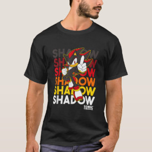 Sonic The Hedgehog Shadow Stacked Text Cool Logo T-Shirt