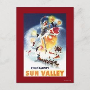 Sonja Henje Montage of Sun Valley Poster Postcard