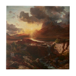 Sonnenuntergang am Hintersee in Berchtesgaden  Tile