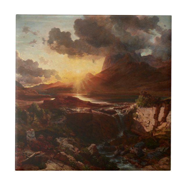 Sonnenuntergang am Hintersee in Berchtesgaden  Tile (Front)