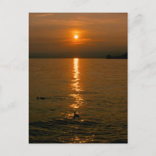 Sonnenuntergang Montreux Postkarte Postcard