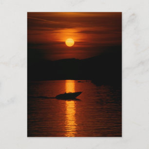 Sonnenuntergang Montreux Postkarte Postcard