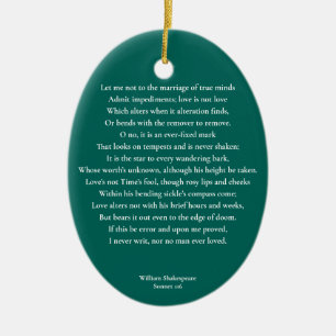 Sonnet 116Let me not to the marriage of true minds Ceramic Tree Decoration