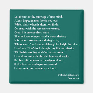 Sonnet 116Let me not to the marriage of true minds Magnet