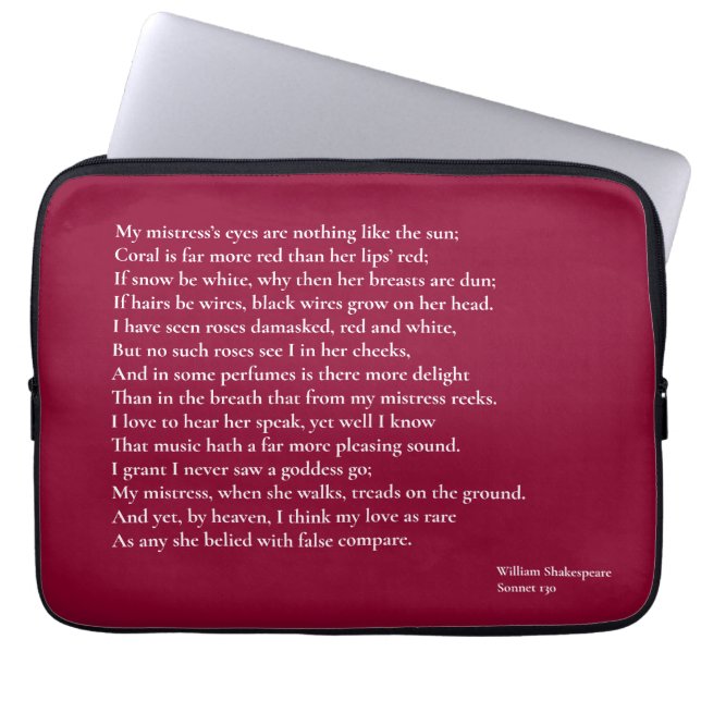 Sonnet 130 My mistress' eyes are nothing like Laptop Sleeve (Front)