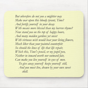 Sonnet # 16 by William Shakespeare Mouse Pad