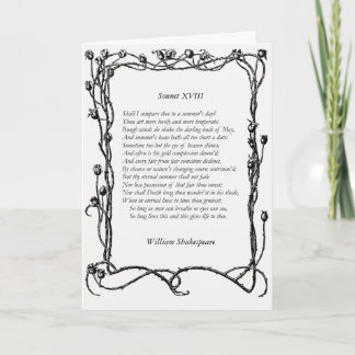 Sonnet # 18 by William Shakespeare Card