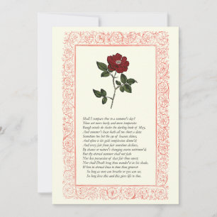 Sonnet # 18 by William Shakespeare Invitation