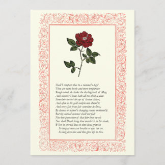 Sonnet # 18 by William Shakespeare Invitation