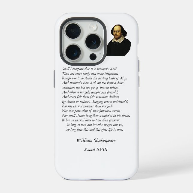 Sonnet # 18 by William Shakespeare iPhone Case (Back)