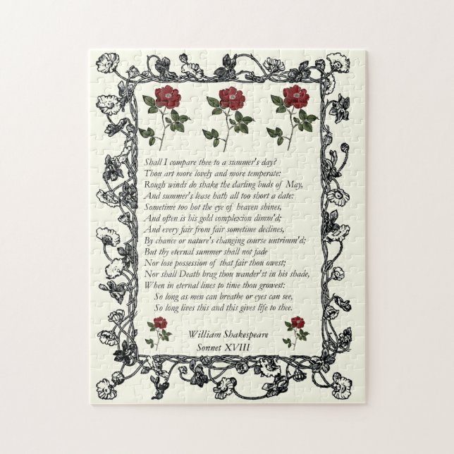 Sonnet # 18 by William Shakespeare Jigsaw Puzzle (Vertical)