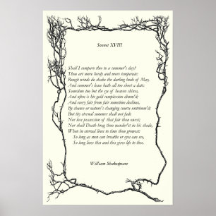Sonnet # 18 by William Shakespeare Poster
