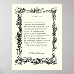 Sonnet # 18 by William Shakespeare Poster