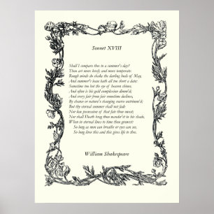 Sonnet # 18 by William Shakespeare Poster