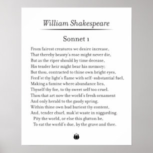 Sonnet 1 by William Shakespeare  Poster