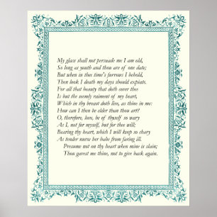 Sonnet # 22 by William Shakespeare Poster