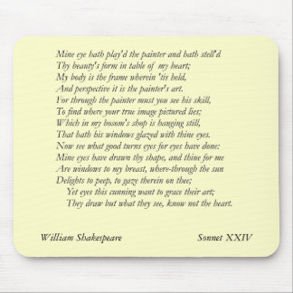 Sonnet # 24 by William Shakespeare Mouse Pad