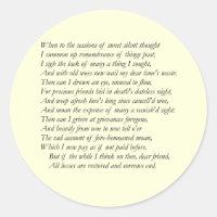 Sonnet # 30 by William Shakespeare