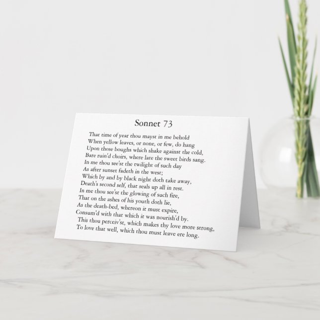 Sonnet 73 - Greeting Card (Front)